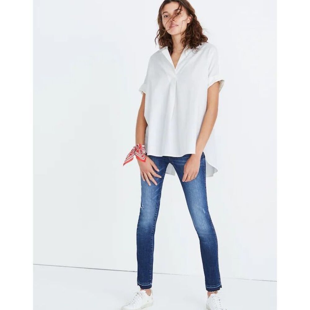 ✨Madewell Courier Button-Back Sz XXL Shirt in Pure White✨